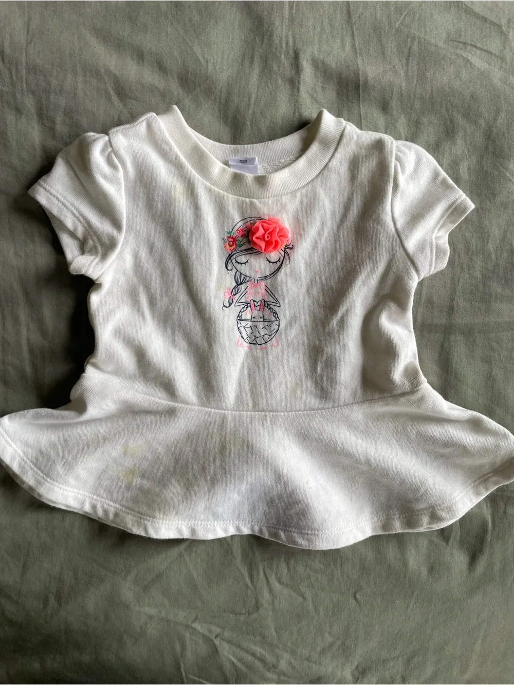 [baby gap] TWO Peplum Toddler Tops: Easter Bunny + Floral Girl